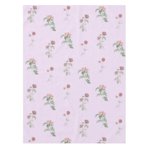 Elegant Boho Vintage Purple Floral Pattern Spring  Tablecloth
