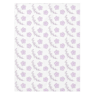 Elegant Boho Vintage Purple Floral Pattern Spring  Tablecloth
