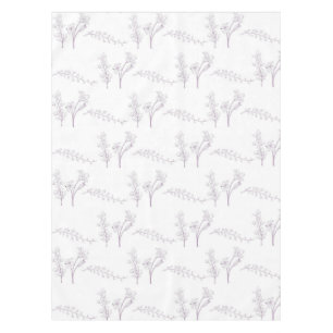 Elegant Boho Vintage Purple Floral Pattern Spring  Tablecloth