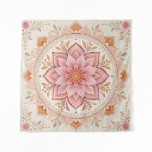 Elegant Boho Wall Tapestry 57in Square Design