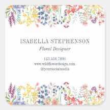 Elegant Boho Watercolor Colourful Wildflower 