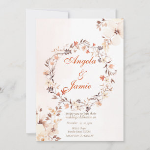 ELEGANT BOHO WATERCOLOR FLORAL WEDDING INVITATION