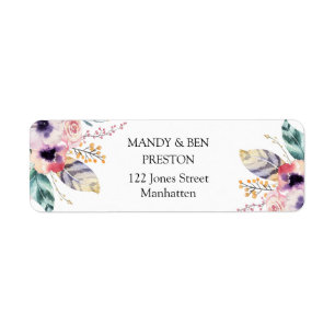 Elegant Boho Wedding Collection address adhesive