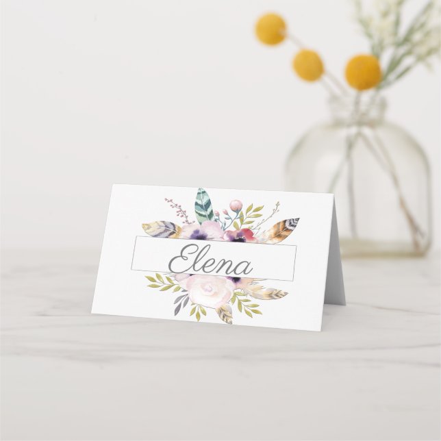 Elegant Boho Wedding Collection Place Card (Front)