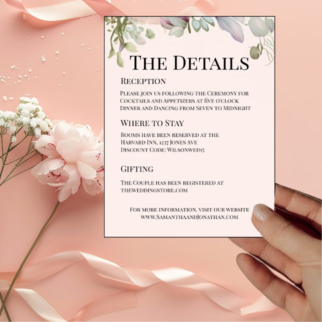 Elegant BOHO Wedding Invitation Details Card (Creator Uploaded)