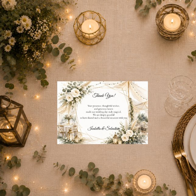 Elegant Boho Wedding Thank You Card (Creator Uploaded)