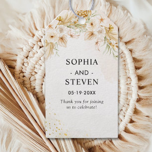 Elegant Boho Wedding with Beige & Yellow Flowers Gift Tags
