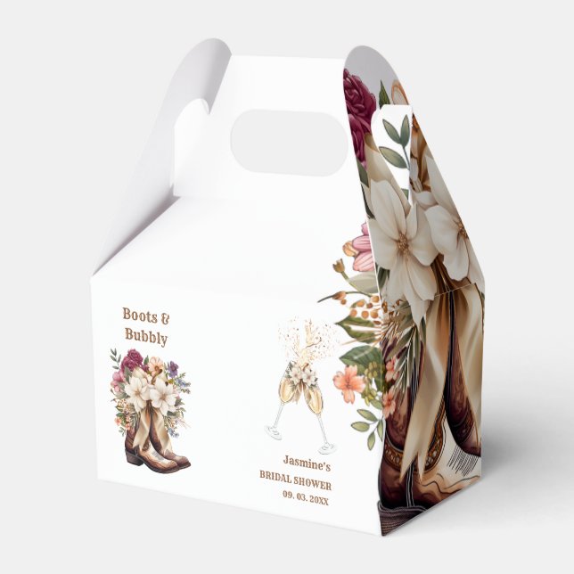 Elegant Boho Western Cowboy Bridal Shower Favour B Box (Front Side)