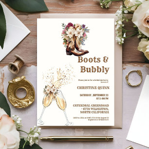 Elegant Boho Western Cowboy Bridal Shower Invitation