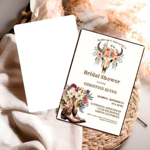 Elegant Boho Western Cowboy Bridal Shower Invitation