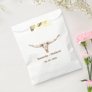 Elegant Boho Western Cowboy Wedding Favour Bags