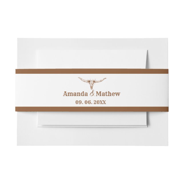 Elegant Boho Western Cowboy Wedding Invitation Belly Band (Front Example)