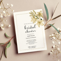 Elegant boho white gold floral lily Bridal Shower