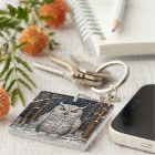 Elegant boho white owl woodland winter forest