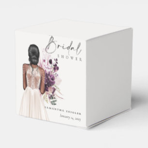 Elegant Boho White Wedding Gown Bridal Shower Favour Box