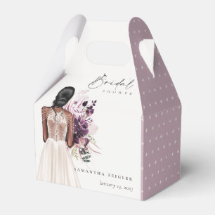 Elegant Boho White Wedding Gown Bridal Shower Favour Box