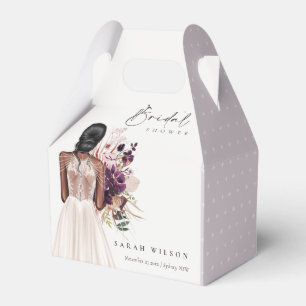 Elegant Boho White Wedding Gown Bridal Shower Favour Box