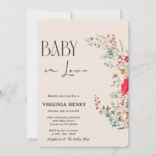 Elegant Boho Wildflower Baby Shower Invitation
