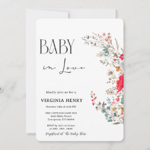 Elegant Boho Wildflower Baby Shower Invitation