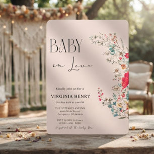 Elegant Boho Wildflower Baby Shower Invitation