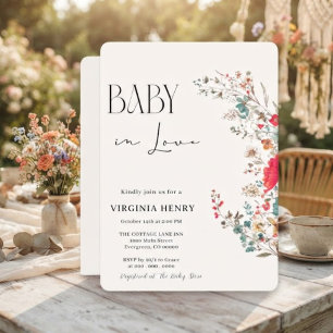 Elegant Boho Wildflower Baby Shower Invitation