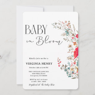 Elegant Boho Wildflower Baby Shower Invitation