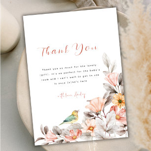 Elegant Boho Wildflower Baby Shower Thank You Card