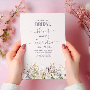Elegant Boho Wildflower Bridal Shower Invitation