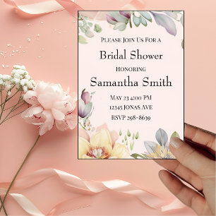 Elegant BOHO Wildflower Bridal Shower Invitation