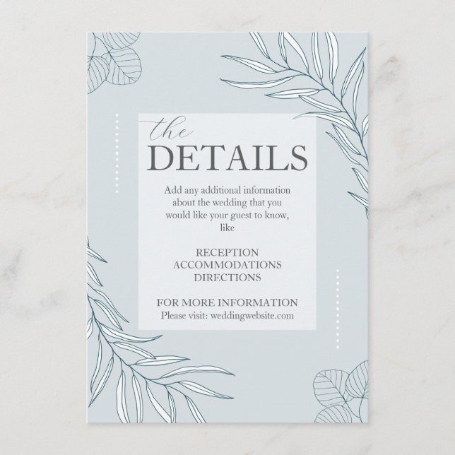 Elegant Boho Wildflower details enclosure card (Front)
