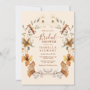 Elegant Boho Wildflower Elegant Bridal Shower Invitation