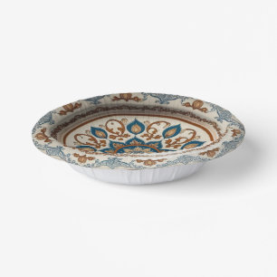 Elegant Boho wildflower Floral Pattern Ceramic Wed Paper Plate