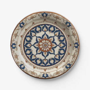 Elegant Boho wildflower Floral Pattern Ceramic Wed Paper Plate