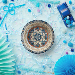 Elegant Boho wildflower Floral Pattern Ceramic Wed Paper Plate