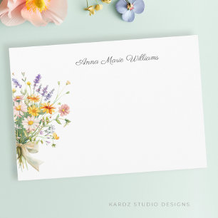 Elegant Boho Wildflower Note Card