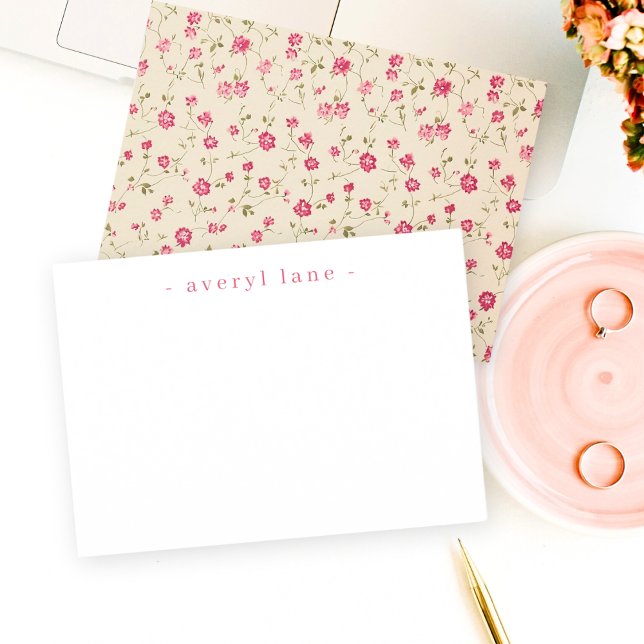 Elegant Boho Wildflower Personalised Stationery Card (Creator Uploaded)