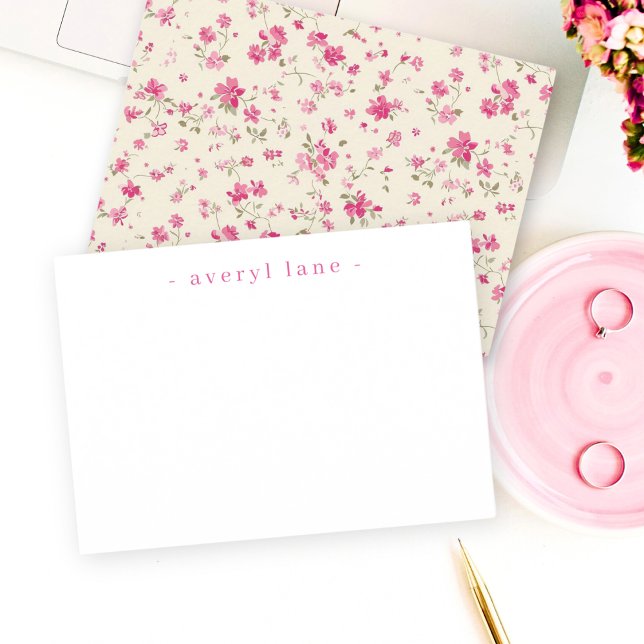 Elegant Boho Wildflower Personalised Stationery Card (Creator Uploaded)