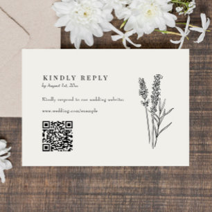Elegant Boho Wildflower QR Code Wedding RSVP