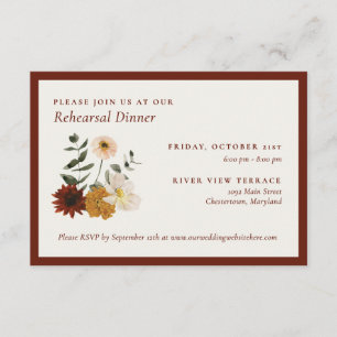 Elegant Boho Wildflower Rehearsal Dinner RSVP Card