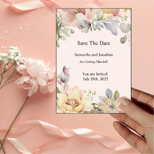 Elegant BOHO Wildflower Save the Date Card