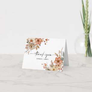 Elegant Boho Wildflower Watercolor Floral Card