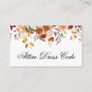 Elegant Boho Wildflower Wedding Attire Dress Code Enclosure Card