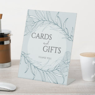 Elegant Boho Wildflower Wedding Cards And Gifts Pedestal Sign