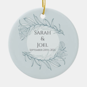 Elegant Boho Wildflower Wedding Ceramic Tree Decoration