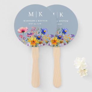 Elegant Boho Wildflower Wedding Hand Fan