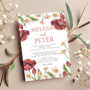 Elegant Boho Wildflower Wedding Invitation