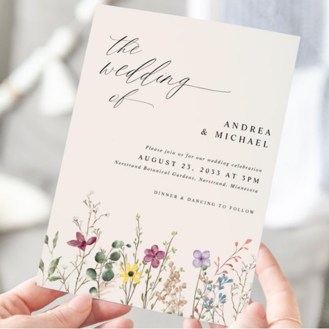 Elegant Boho Wildflower Wedding Invitation (Creator Uploaded)