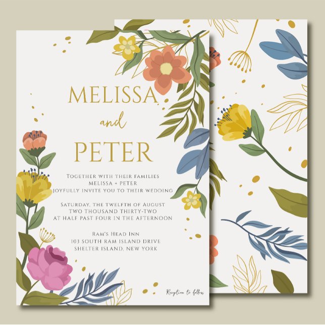 Elegant Boho Wildflower Wedding Invitation (Creator Uploaded)