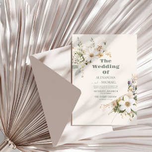 Elegant Boho Wildflower Wedding Invitation