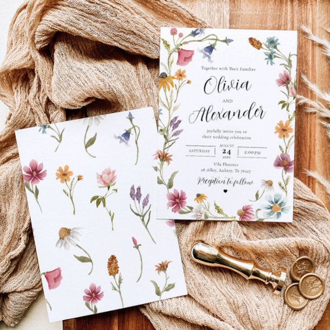 Elegant Boho Wildflower Wedding Invitations (Creator Uploaded)